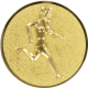 Embossed gold aluminum emblem 25mm - Running Ladies 3D