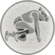 Emblème en aluminium gaufré argent 25mm - Cale de départ femme