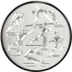 Emblème en aluminium gaufré argent 25mm - Combinaison 3D