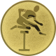 Alu emblem embossed gold 25mm - hurdle race pictogram