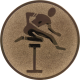 Aluemblem geprägt bronze 50mm - Hürdenlauf Piktogramm