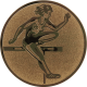 Aluemblem geprägt bronze 50mm - Hürdenlauf Damen