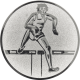 Aluminium emblem embossed silver 50mm - hurdles men