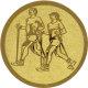 Alu emblem embossed gold 25mm - Nordic Walking