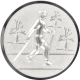 Alu emblem embossed silver 50mm - Nordic Walking men 3D