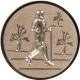 Aluemblem geprägt bronze 25mm - Nordic Walking Damen 3D