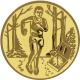 Alu emblem embossed gold 25mm - orienteering