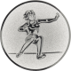 Aluminum emblem embossed silver 25mm - long jump ladies