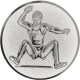 Aluminum emblem embossed silver 25mm - long jump men