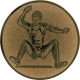 Bronze embossed aluminum emblem 25mm - Long jump men