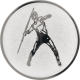 Alu emblem embossed silver 25mm - javelin throwing