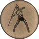 Bronze embossed aluminum emblem 25mm - Javelin throwing