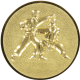 Aluminum emblem embossed gold 25mm - Karate fight 3D
