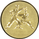 Aluminum emblem embossed gold 50mm - Karate fight 3D