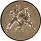 Alu emblem embossed bronze 50mm - karate fight 3D