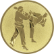 Alu emblem embossed gold 25mm - karate kick