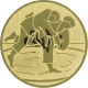 Alu emblem embossed gold 25mm - Judo