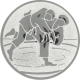 Alu emblem embossed silver 25mm - Judo 