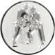 Alu emblem embossed silver 25mm - Judo 3D