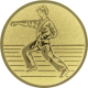 Alu emblem embossed gold 25mm - karate fighter