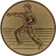 Aluminum emblem embossed bronze 25mm - karate fighter