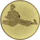 Aluminum emblem embossed gold 25mm - Taekwondo