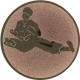 Bronze embossed aluminum emblem 25mm - Taekwondo