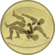 Alu emblem embossed gold 25mm - rings