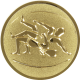 Alu emblem embossed gold 25mm - rings 3D
