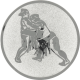 Alu emblem embossed silver 25mm - Sumo wrestling
