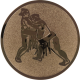 Aluminum emblem embossed bronze 25mm - Sumo wrestling