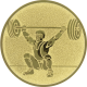 Aluemblem geprägt gold 25mm - Gewichtheben Reißen