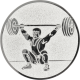 Alu emblem embossed silver 25mm - weightlifting tear