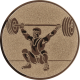 Aluminum emblem embossed bronze 25mm - weightlifting tear