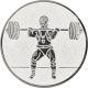 Alu emblem embossed silver 25mm - weightlifting thrusting