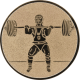 Aluminum emblem embossed bronze 25mm - weightlifting thrusting