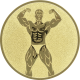 Emblème en aluminium gaufré or 25mm - Bodybuilding hommes