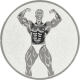 Emblème en aluminium gaufré argent 25mm - Bodybuilding hommes