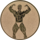 Emblème en aluminium gaufré bronze 50mm - Bodybuilding hommes