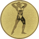 Alu emblem embossed gold 25mm - bodybuilding ladies