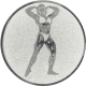Alu emblem embossed silver 25mm - bodybuilding ladies