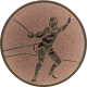 Bronze embossed aluminum emblem 25mm - Fencer