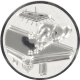 Alu emblem embossed silver 25mm - Poolbillard 3D