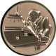Aluminum emblem embossed bronze 25mm - Karambolage 3D