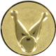Alu emblem embossed gold 25mm - ball & cone 3D