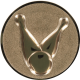 Aluminum emblem embossed bronze 25mm - ball & cone 3D