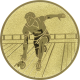 Alu emblem embossed gold 25mm - skittles player