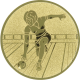 Alu emblem embossed gold 50mm - skittles player