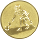 Gold embossed aluminum emblem 50mm - Bowler 3D
