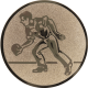 Emblème en aluminium embossé bronze 25mm - Skittles men